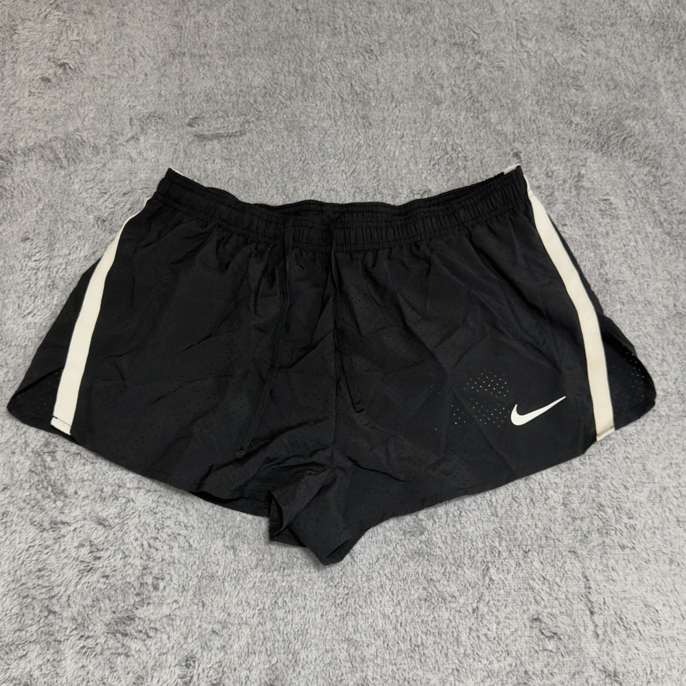 Nike Dri-FIT Running Shorts Men's L Black White Mesh Perforated NWT New